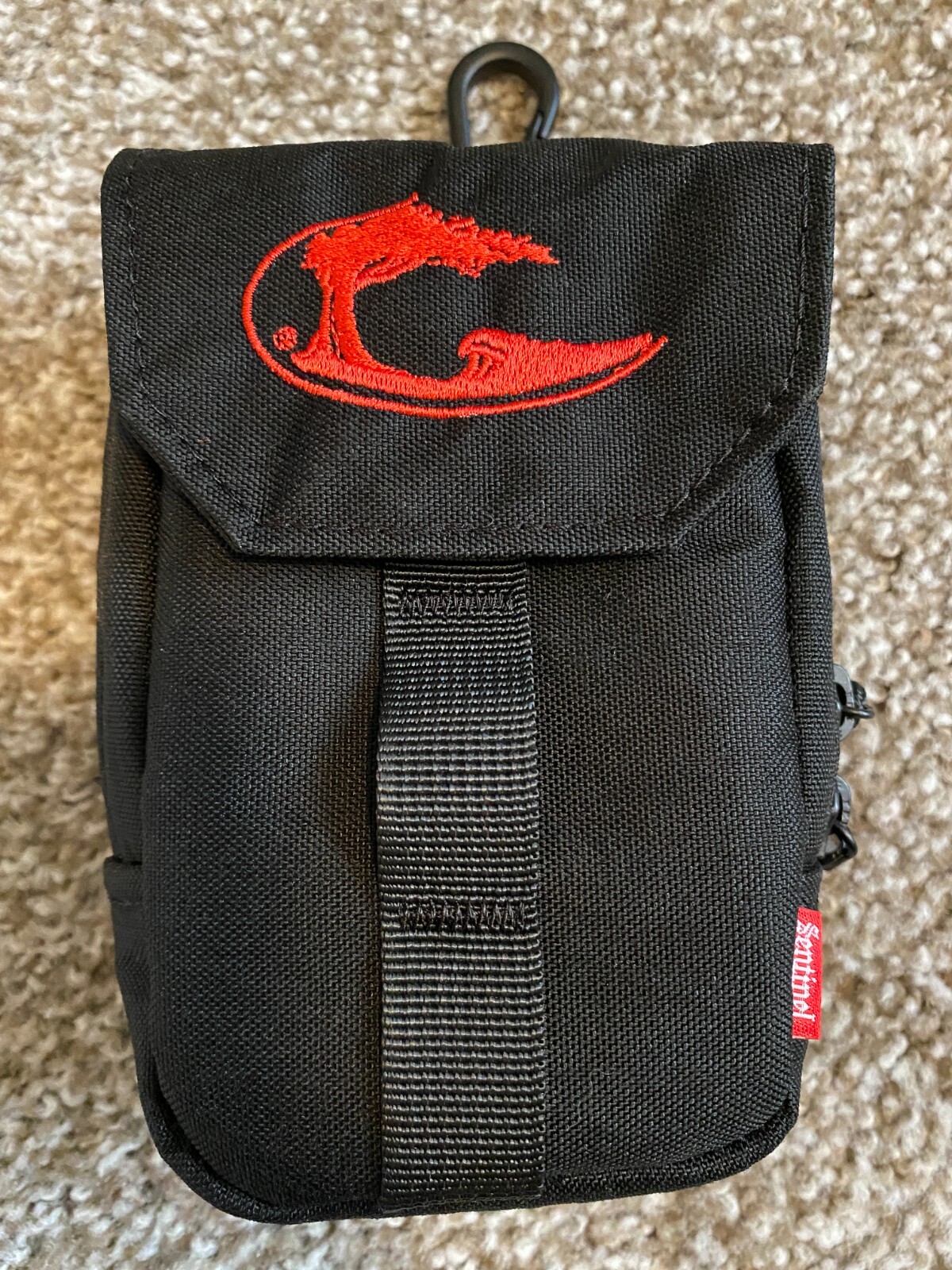 Sentinel Golf Rangefinder Case Waterproof Zip Ocean Forest Golf Club Black/Red