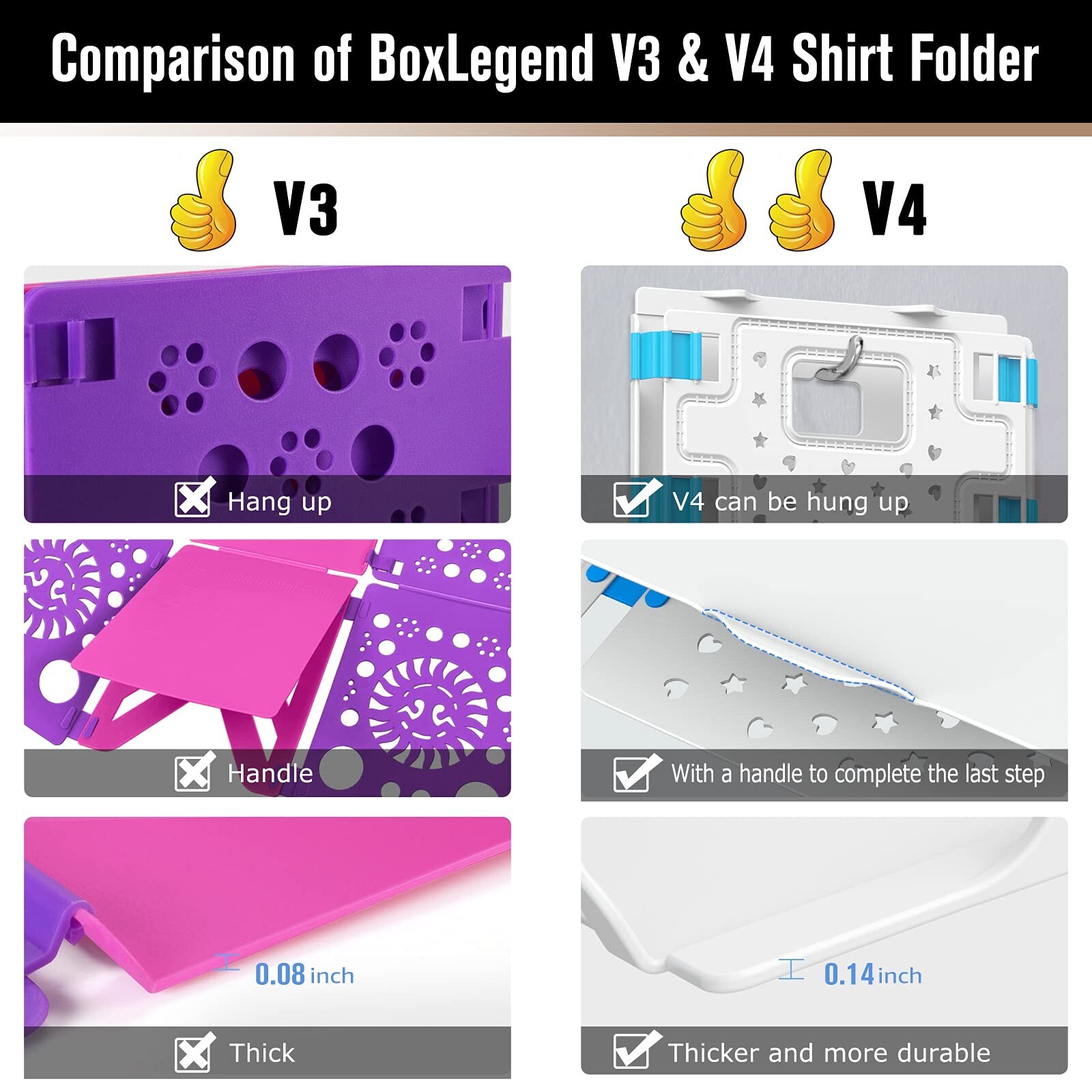 BoxLegend Version 4 Shirt Folding Board t Shirts Clothes Folder Durable Plast...