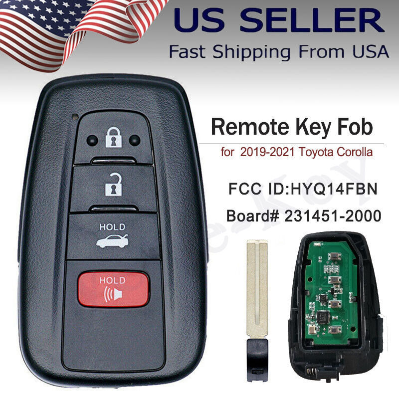 FOR 2019 2020 TOYOTA COROLLA SMART KEYLESS REMOTE KEY FOB HYQ14FBN 231451-2000