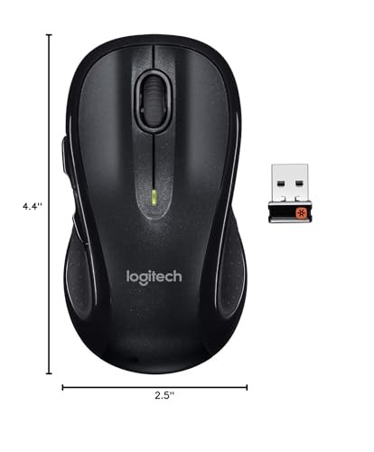 Logitech M510 Wireless Computer Mouse - USB Unifying Receiver, Dark Gray