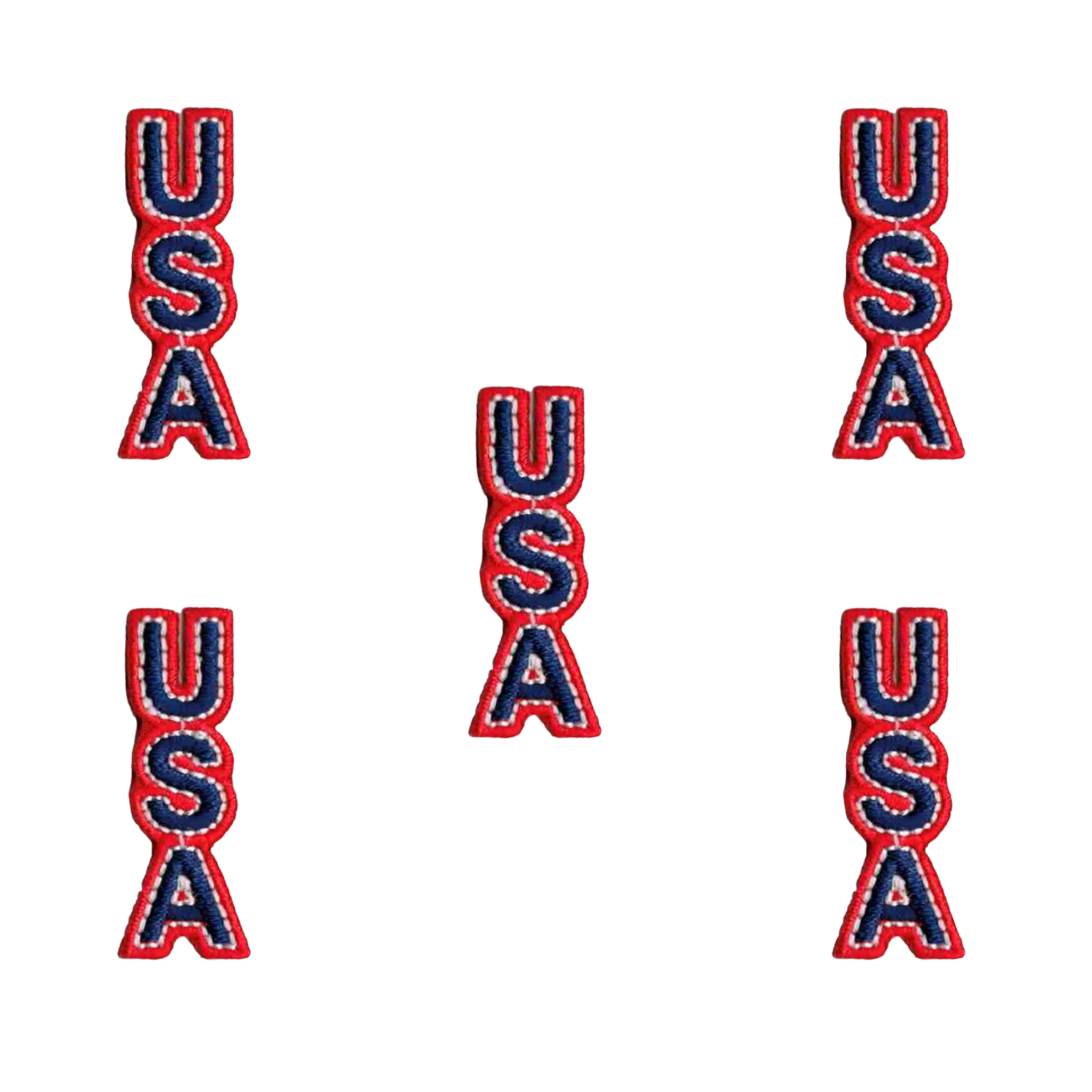 USA Vertical (5_Pack) Iron on Patch: Small