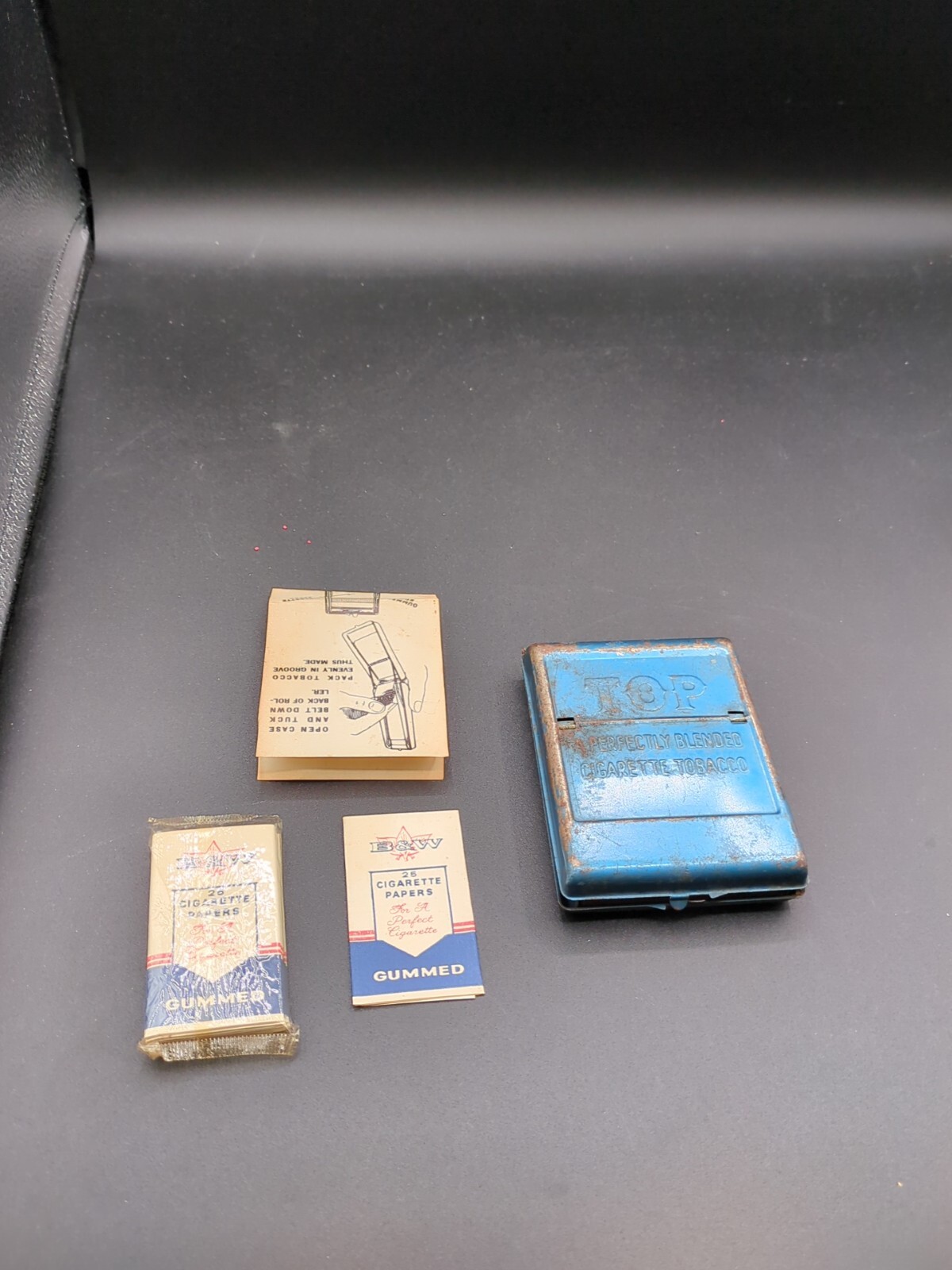 Vintage Top Blue Tin Cigarette Roller, "A Perfectly Blended Cigarette Tobacco"