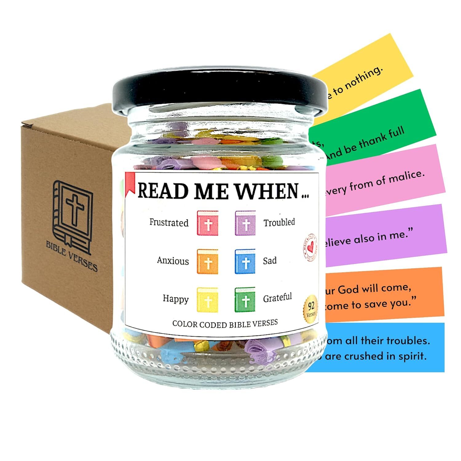 Read Me When Bible Verses Jar,Christian Gifts for Women, Verse Jar,...