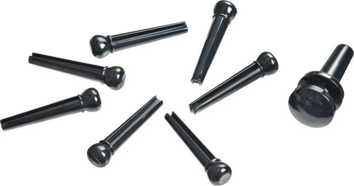 D'Addario Injected Molded Bridge Pin Set, Ebony