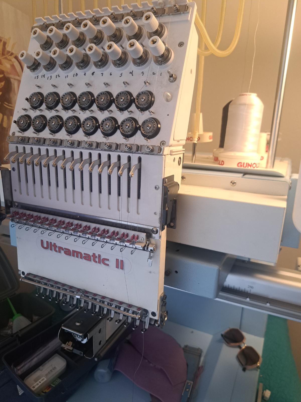 15 Needles Ultramatic Embroidery Machine. Brought New Never used.