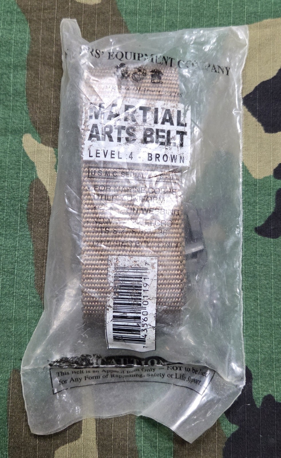 New Martial Arts Belt Brown Officers Equipment Company USMC Level 4 30-36