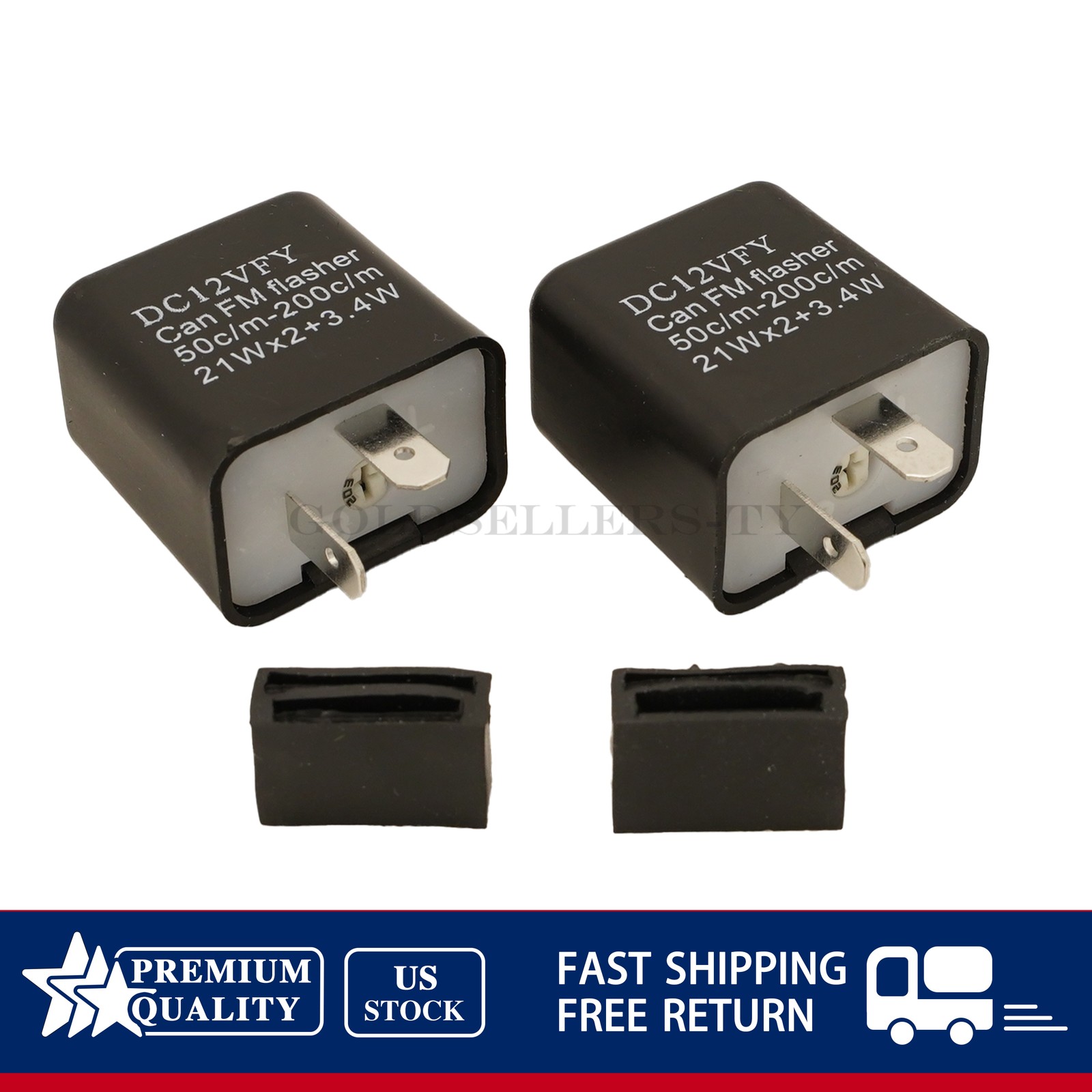 2PCS Adjustable LED Flasher Relay Turn Signal Blinker Light Fit Motorcycle 2Pin