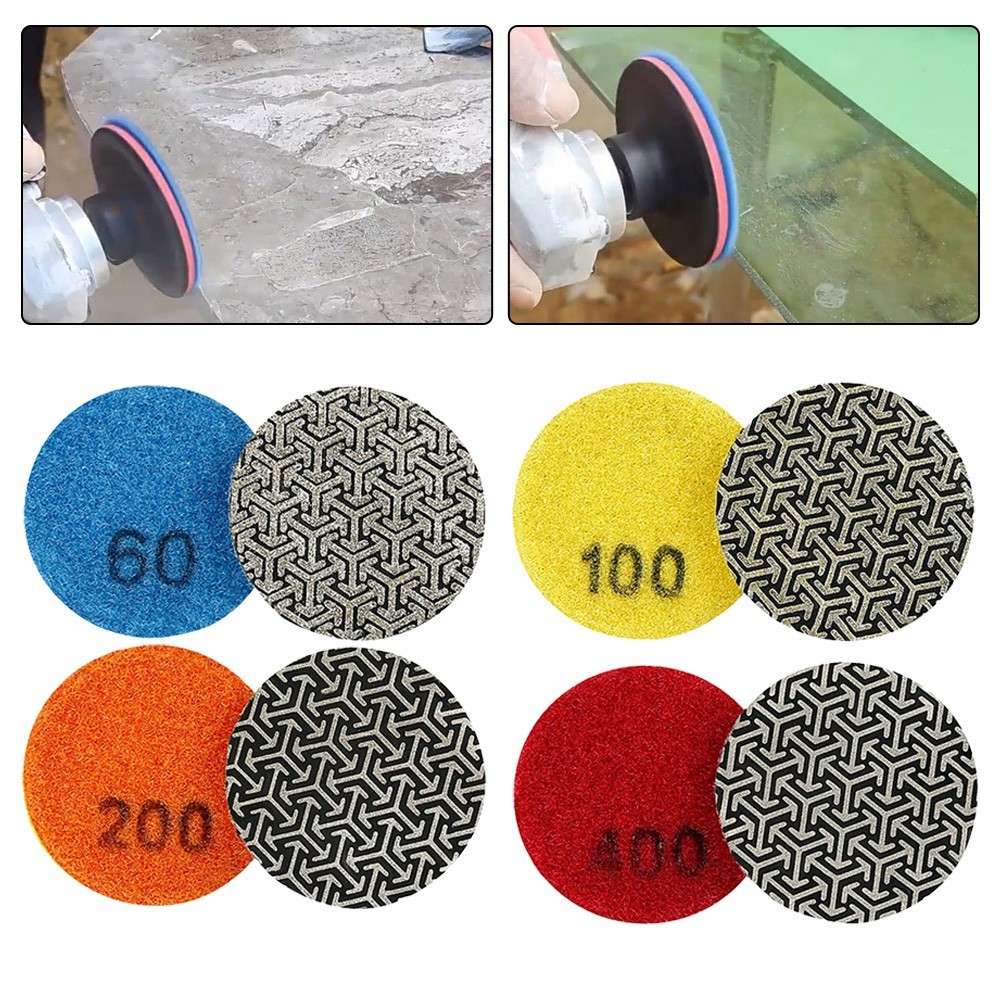 50mm Electroplated Emery Pads Set for Dry or Wet Polishing Applications