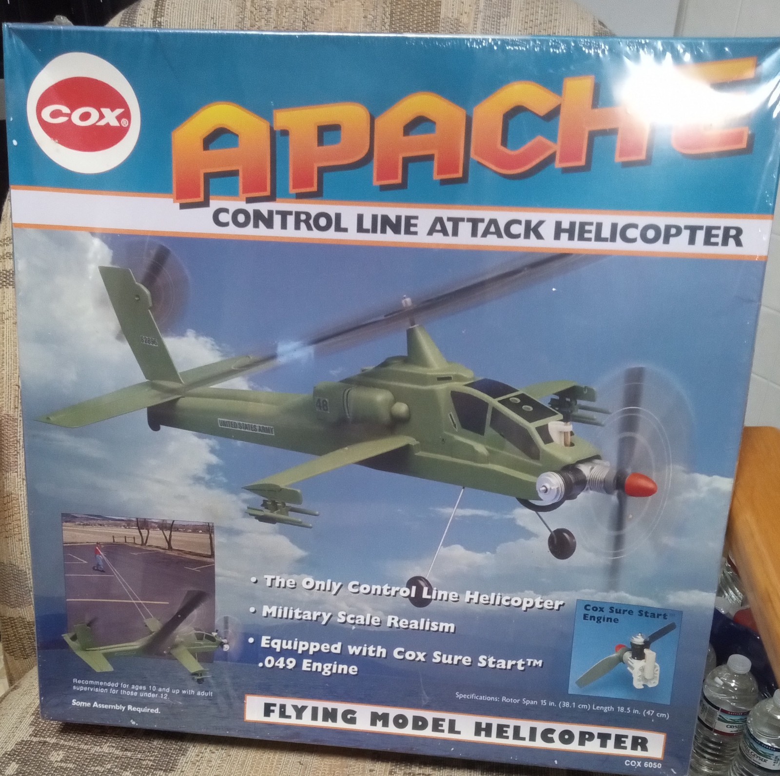 Vintage Cox Appache Control Line Attack Helicopter - #COX6050 New in box!