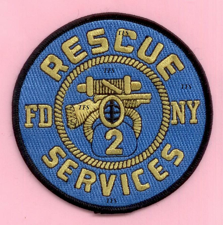 New York City Fire Dept Rescue 2 Patch - Round Blue - Services