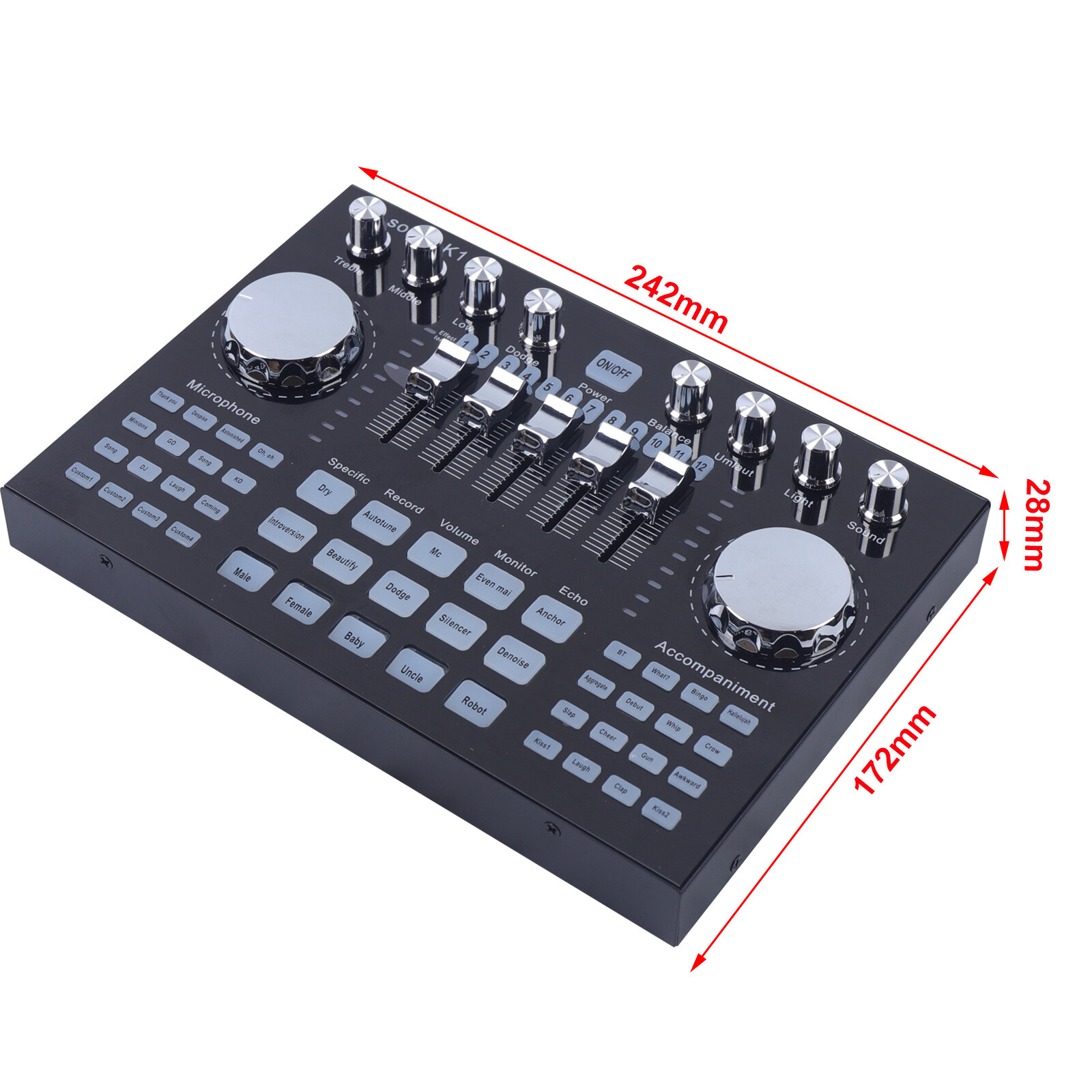 Pro 2/8 Channel Bluetooth Live Sound Card Studio Audio Mixer Mixing Console USB