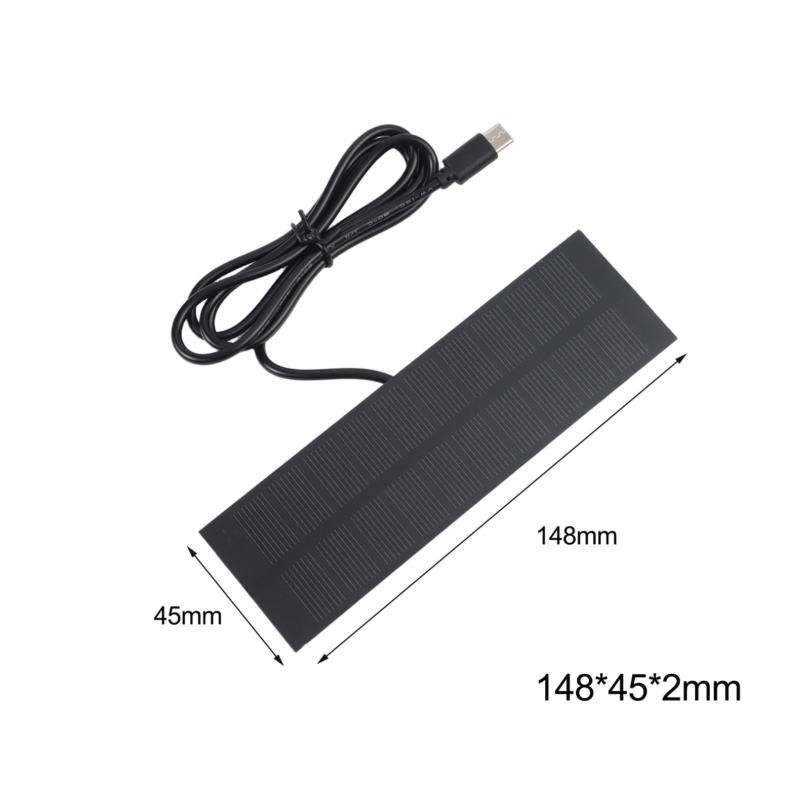 Compact 1W 5V Solar Charging Panel with Type C for Mobile Devices and Batteries