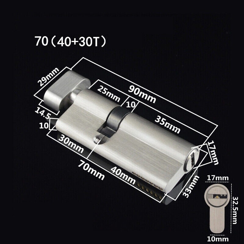 1PCS 60/70/75/80/90/100mm Solid Brass Door Lock Cylinder Lock Gall Repair Parts