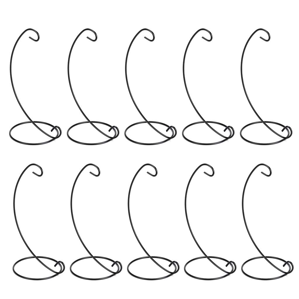 OwnMy 10 Packs of Ornament Display Stand Holder Iron Hanging Rack for Black