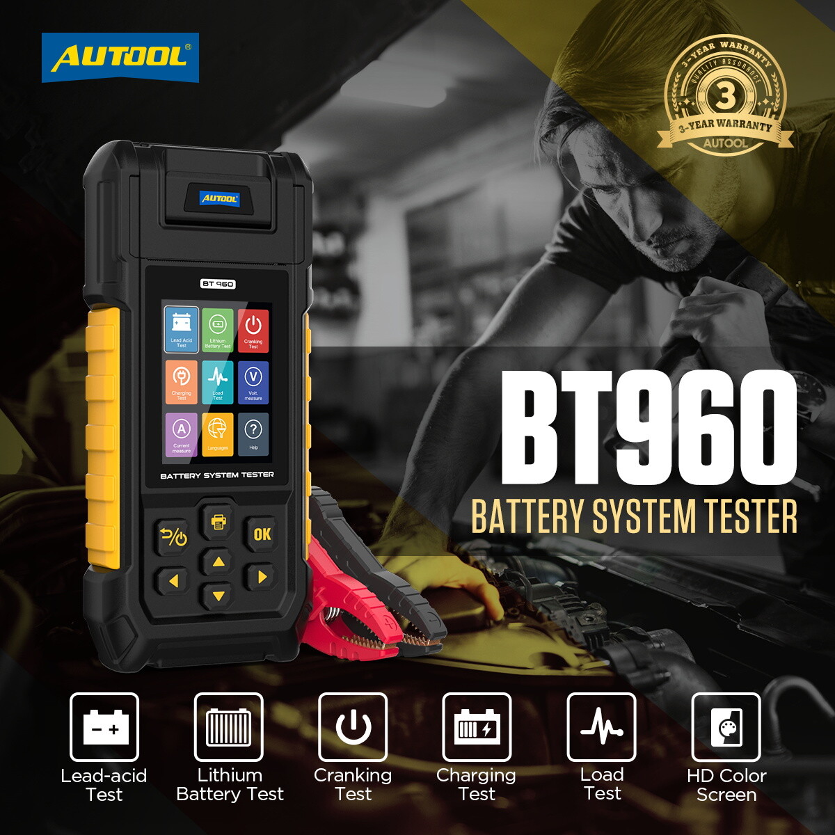 0-80V Car Battery Tester Battery Load Tester Battery Analyzer Built-in Printer