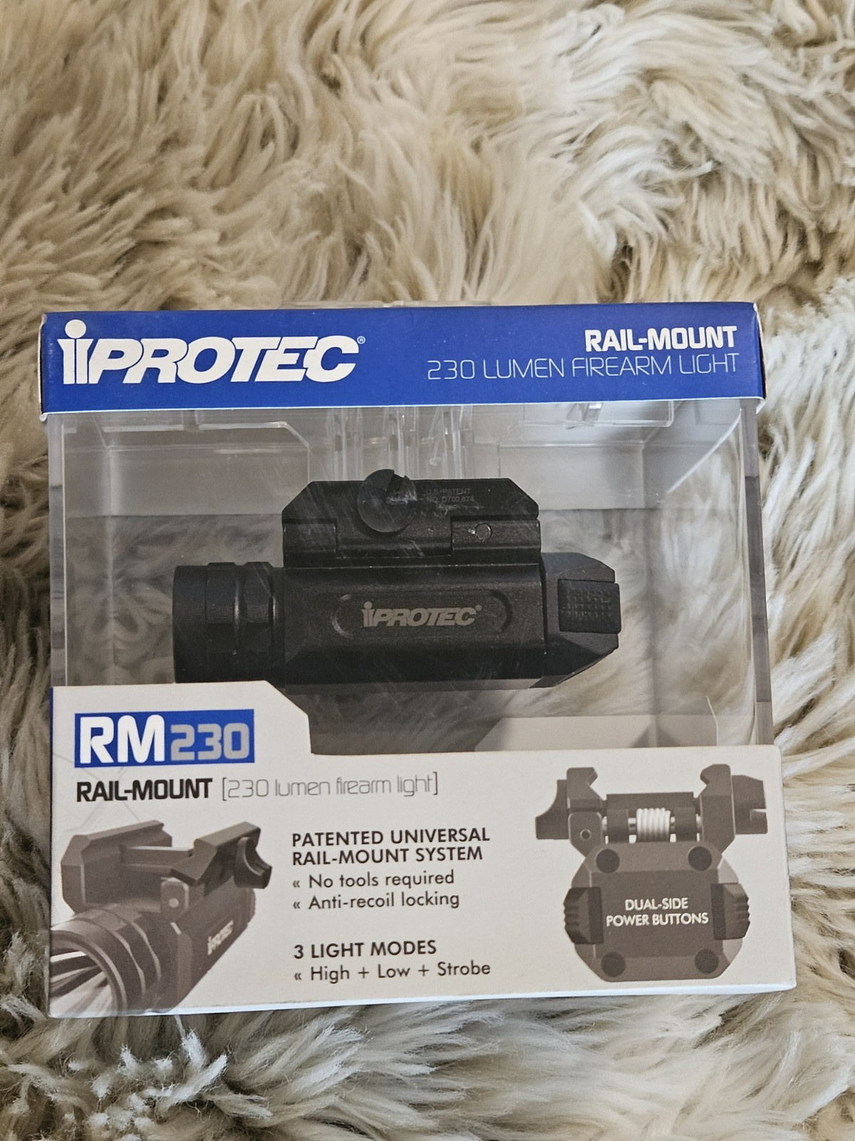 iProtec Rail Mount Tactical Weapon Light 230 Lumens Pistol Rifle Flashlight NEW