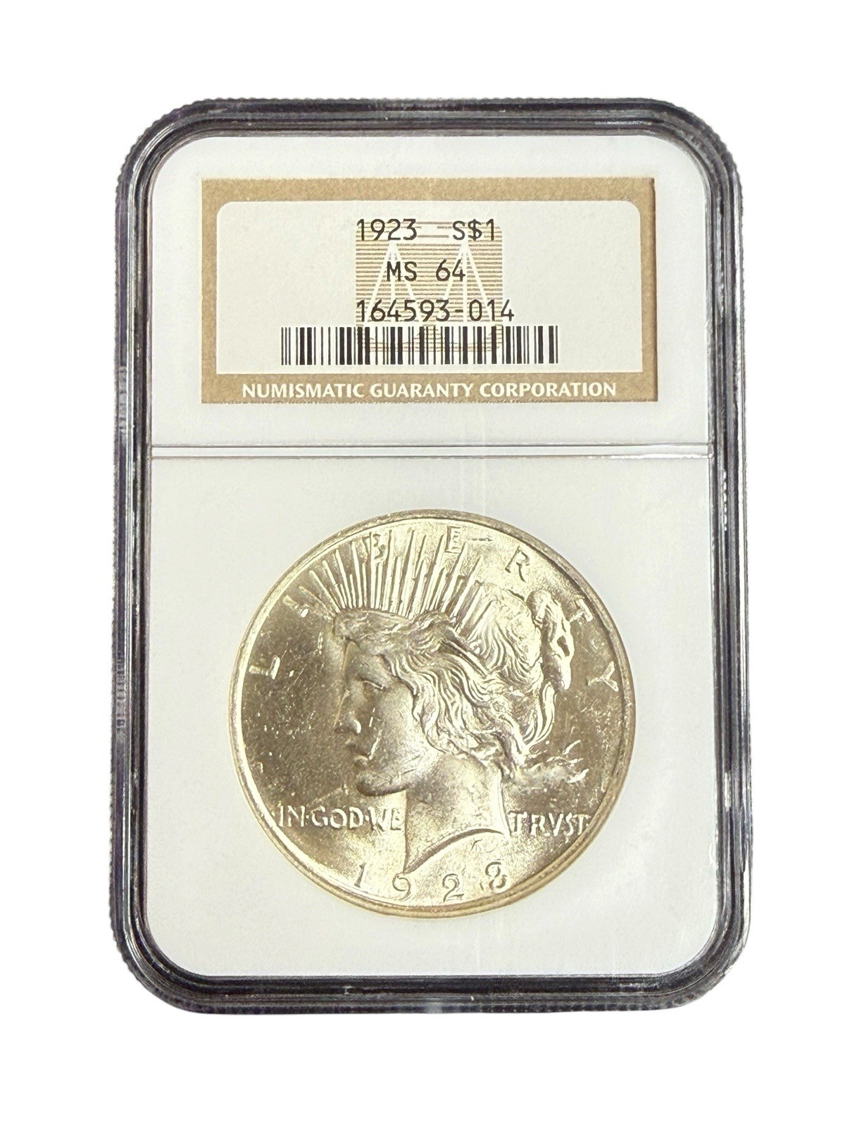 1923 Silver Peace Dollar, NGC MS-64