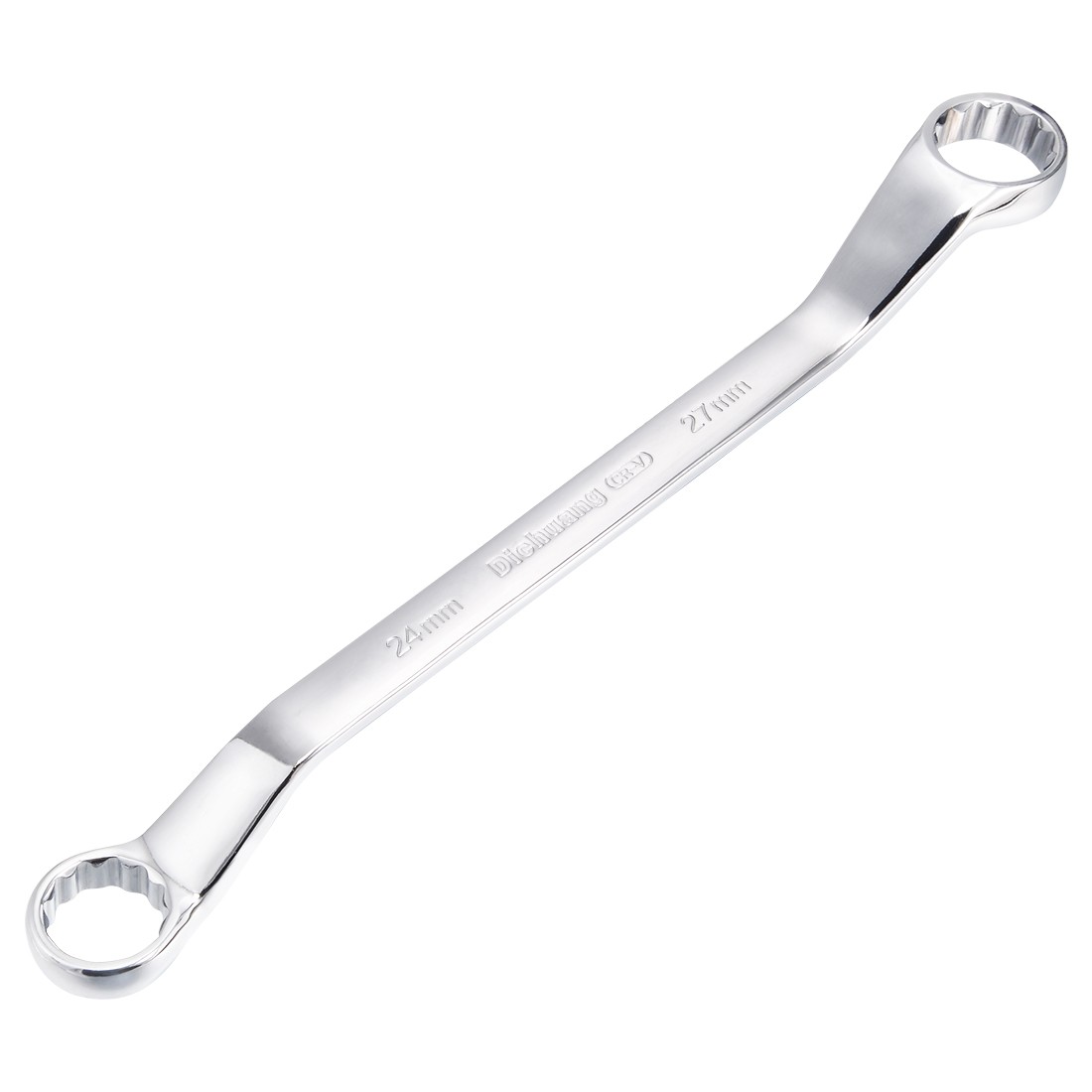 24mm x 27mm 12 Point Offset Double Box End Wrench Polished Finish