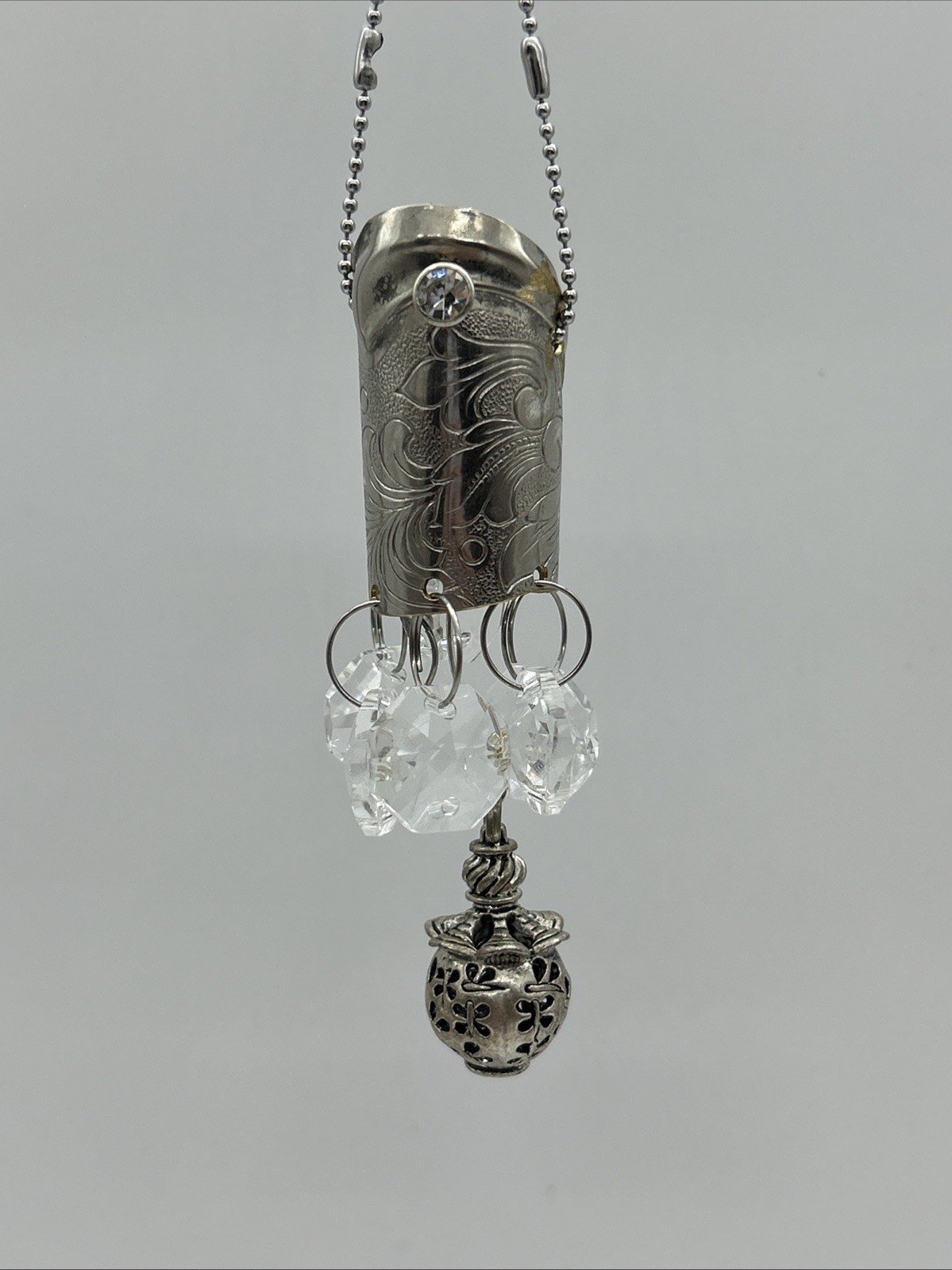 Vintage Cutlery Crystal Sun Catcher Ornament Gift Upcycled Silverware