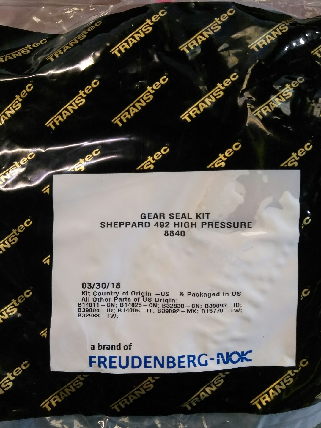 New Sheppard 492 Series 6 Complete Gear Seal Kit - High Pressure Series 8840