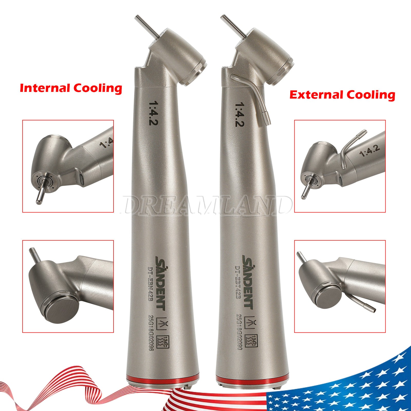 Dental 45° Angle Electric Handpiece Surgical 1:4.2 Fiber Optic NSK Ti Max Z45L
