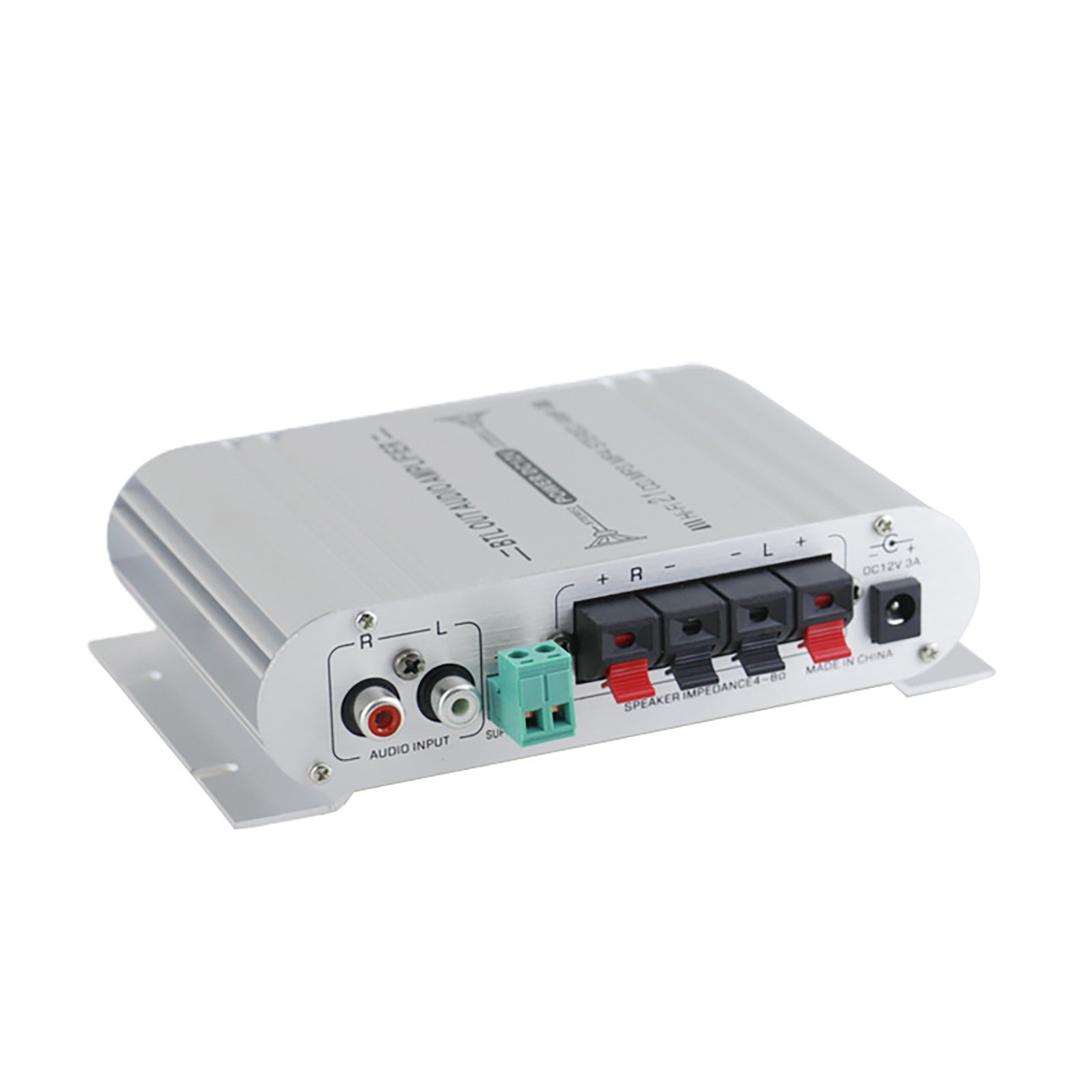 1pc ST-838 Power Amplifier 400W 12V 2.1Channel Powerful Stereo Audio HiFi Car