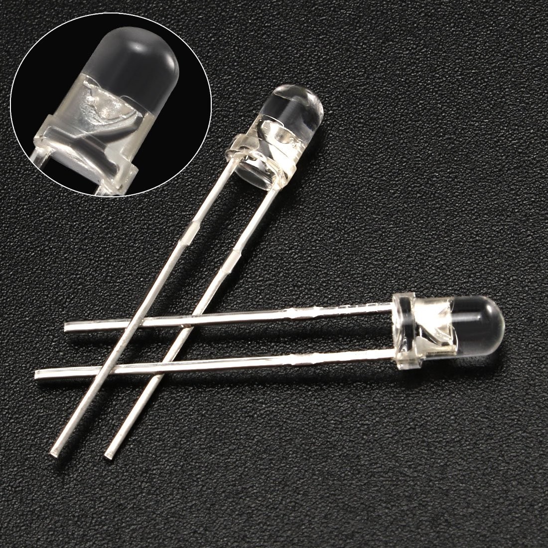 uxcell 50pcs 3mm White LED Diode Lights Clear Round Transparent 3mm,