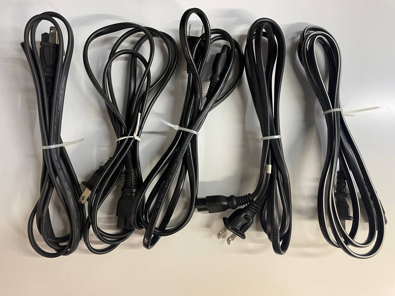 Lot of 5 AC Power Cable Cord 2x18AWG Prong Cable 300V 105C SPT-2 VW-1