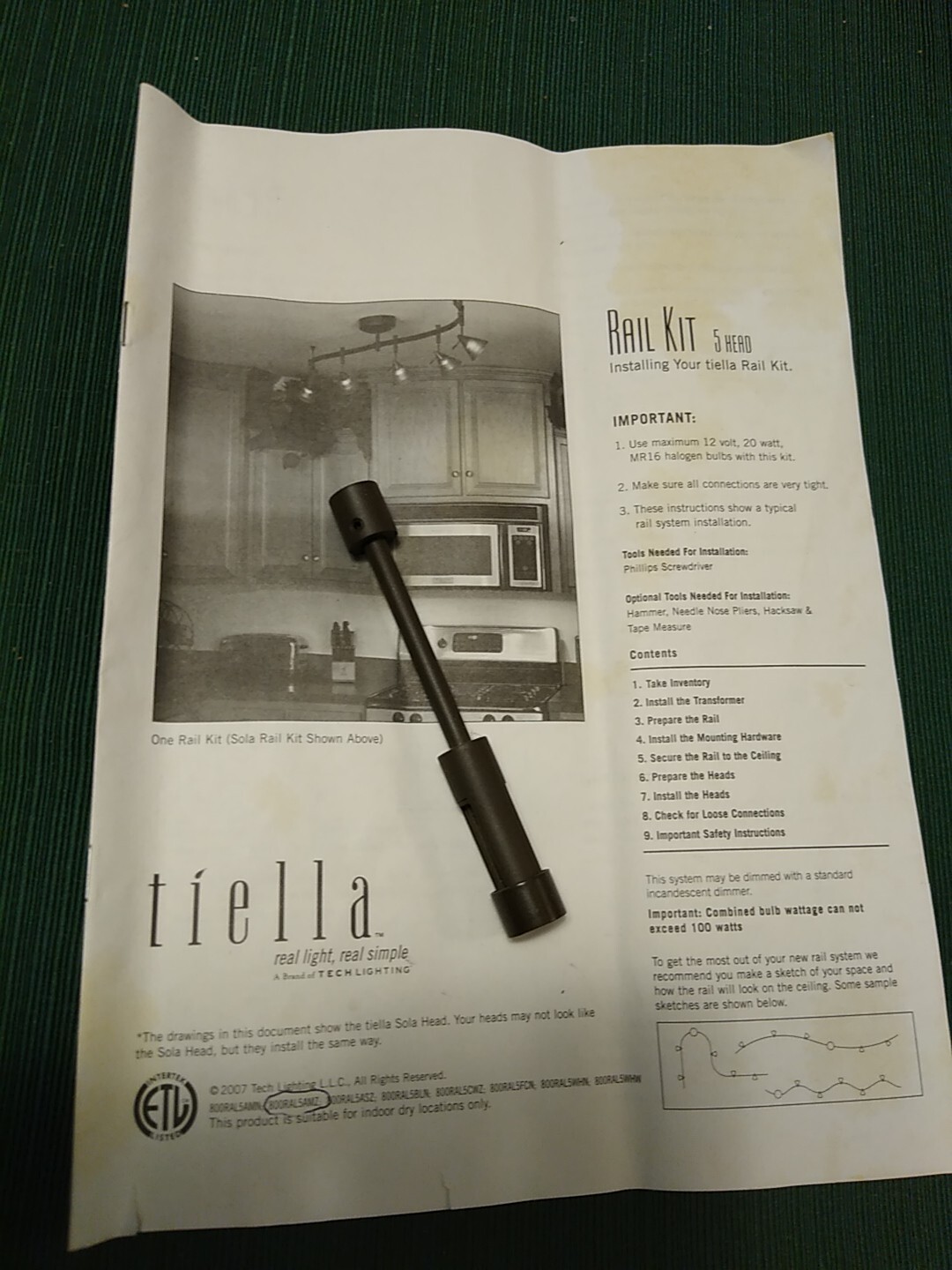 Tiella Tech lighting ceiling post & hardware
