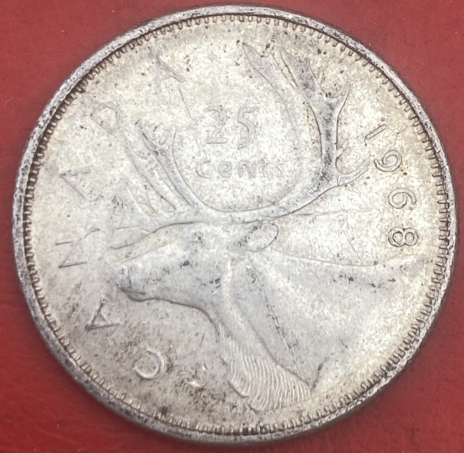 Canada 🇨🇦 1968 Quarter - Canada 25 Cent Elizabeth II Silver Coin