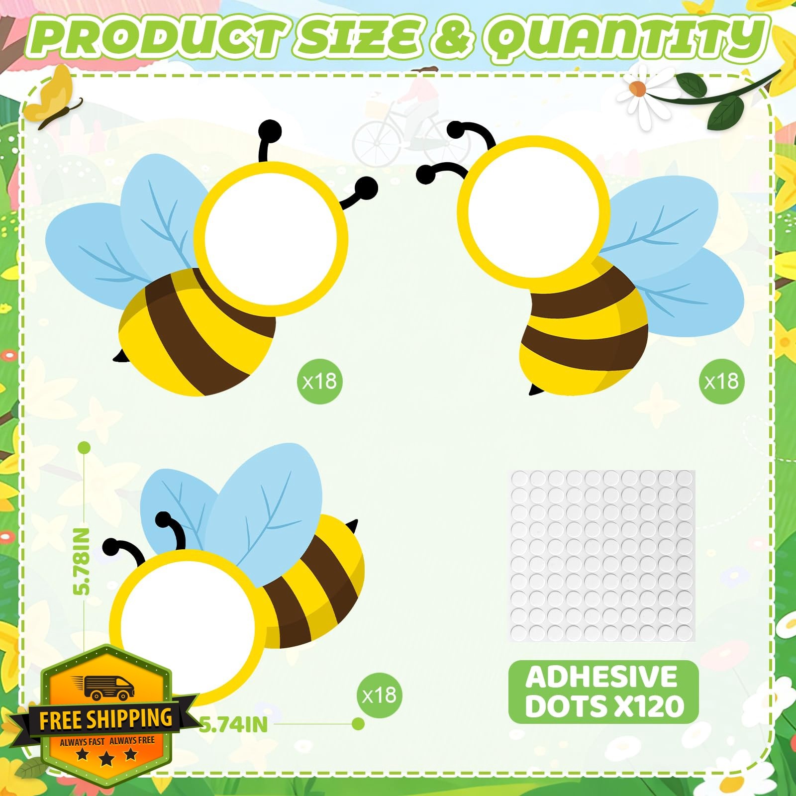 54Pcs Bee Cutouts for Bulletin Boards Decorations, DIY Bee Classroom Cut Outs...
