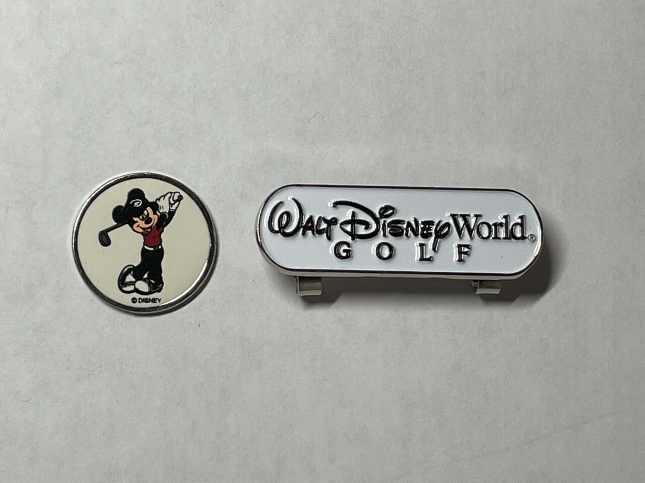 Rare Mickey Mouse Disney 1" Coin Style Double-Sided Golf Marker With Hat Clip