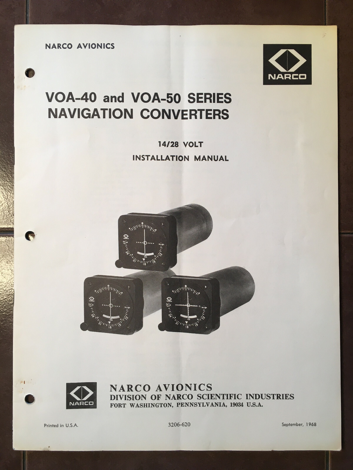 Narco Avionics VOA 40 and VOA-50 Install manual