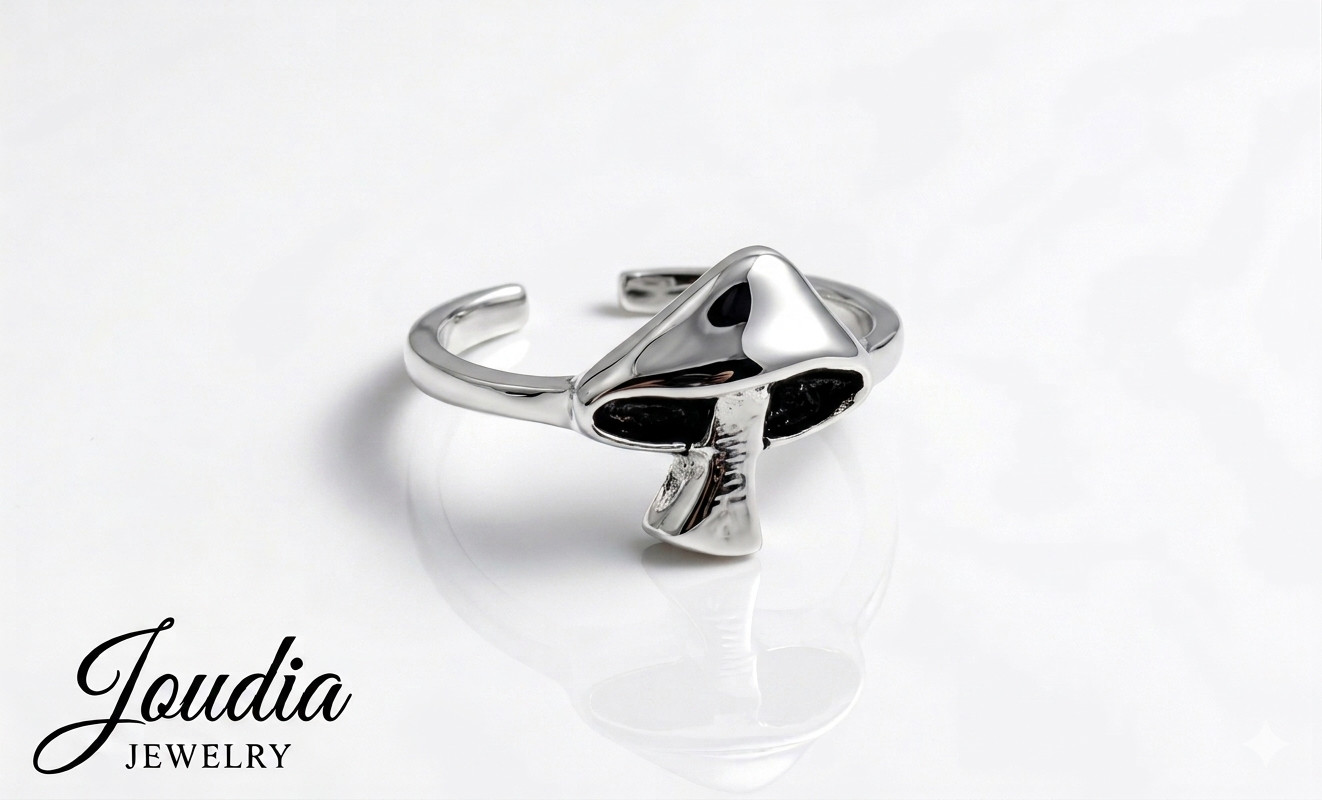 925 Sterling Silver Mushroom Toe Ring Vintage Toadstool Beach Summer Jewelry