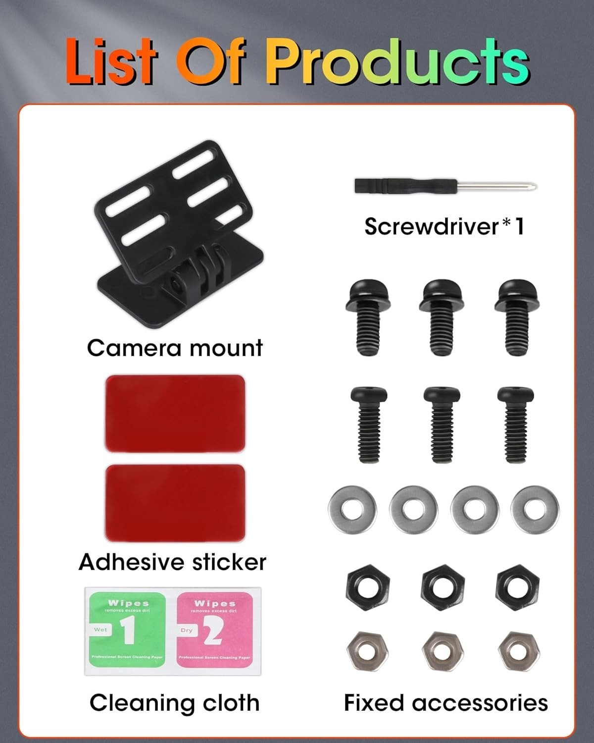 Adjustable Rear Camera Holder with Strong Adhesive & 180° Flexibility