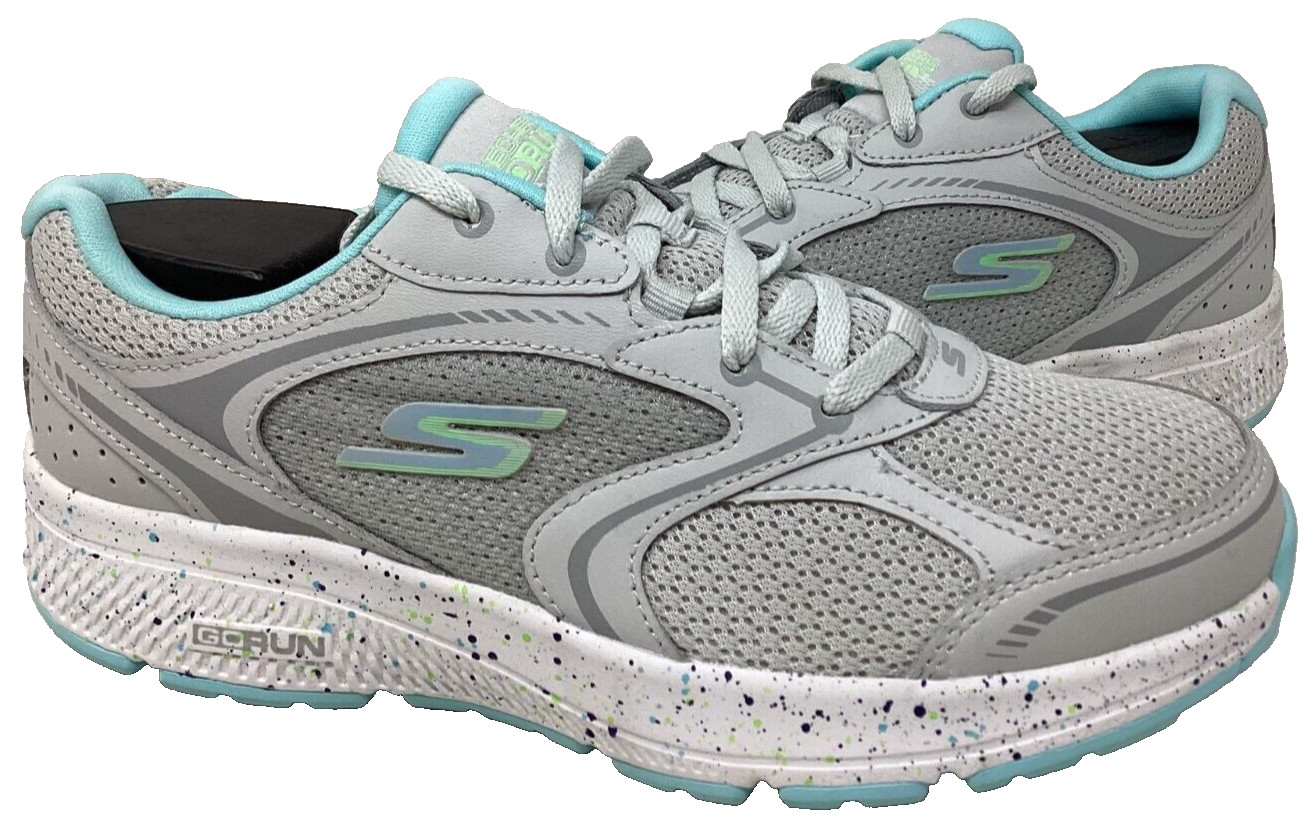 Skechers Women's Go Run Consistent Lace Up Shoes Gray/Blue Size:6.5 206T