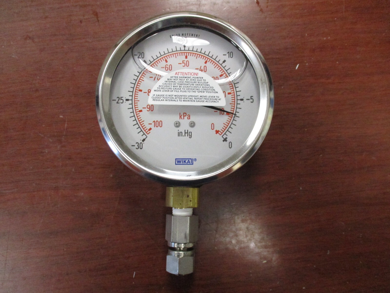 Wika Instruments 52465934 -30INHG/100KPA 1/2 L; 1/2"