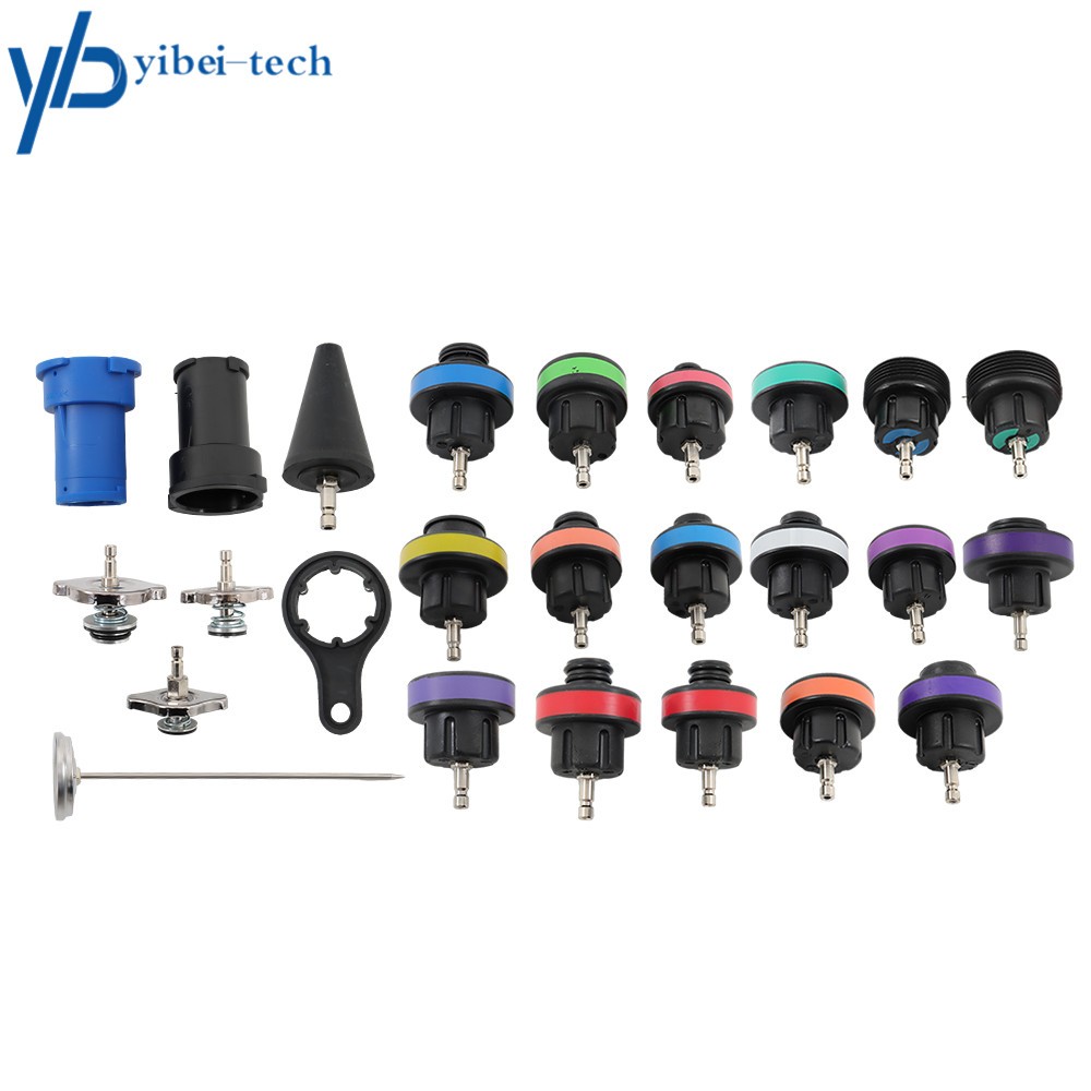 28Pcs Universal Radiator Pressure Tester Vacuum Type Cooling System Refill Tool