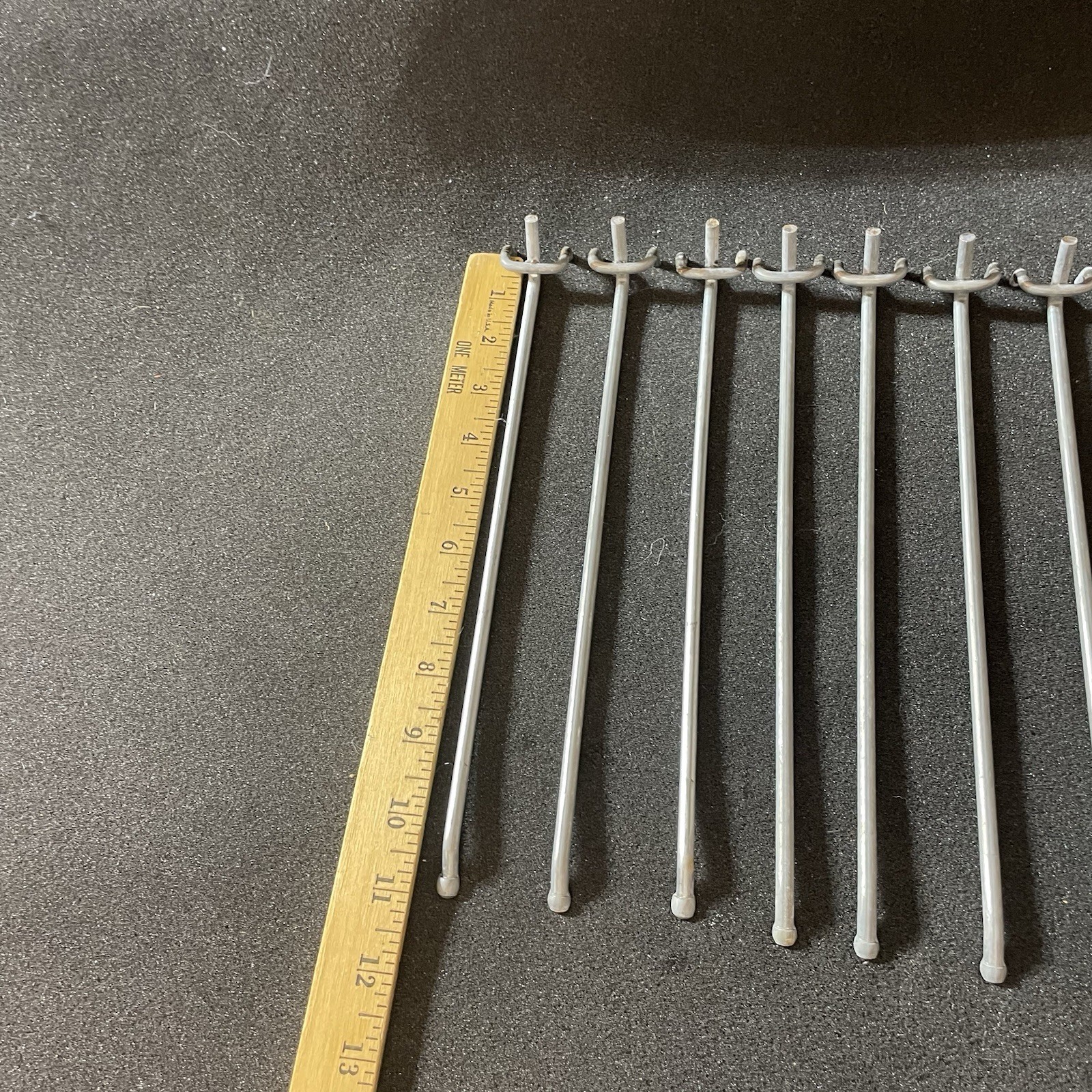 Pegboard heavy duty hanger rods 1/4 in. by 11 in. Lg. sturdy used (lot of 10).