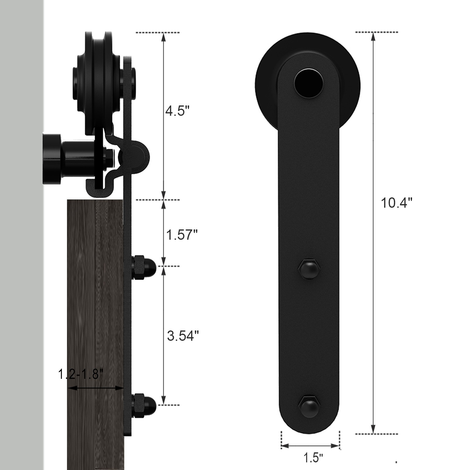 4-16FT Sliding Barn Door Hardware Kit Track Roller Kit Double Door (L Shape)