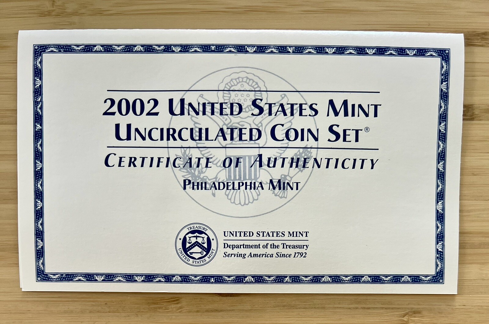 2002 P&D US Mint Uncirculated Coin Set OGP COA FREE SHIPPING