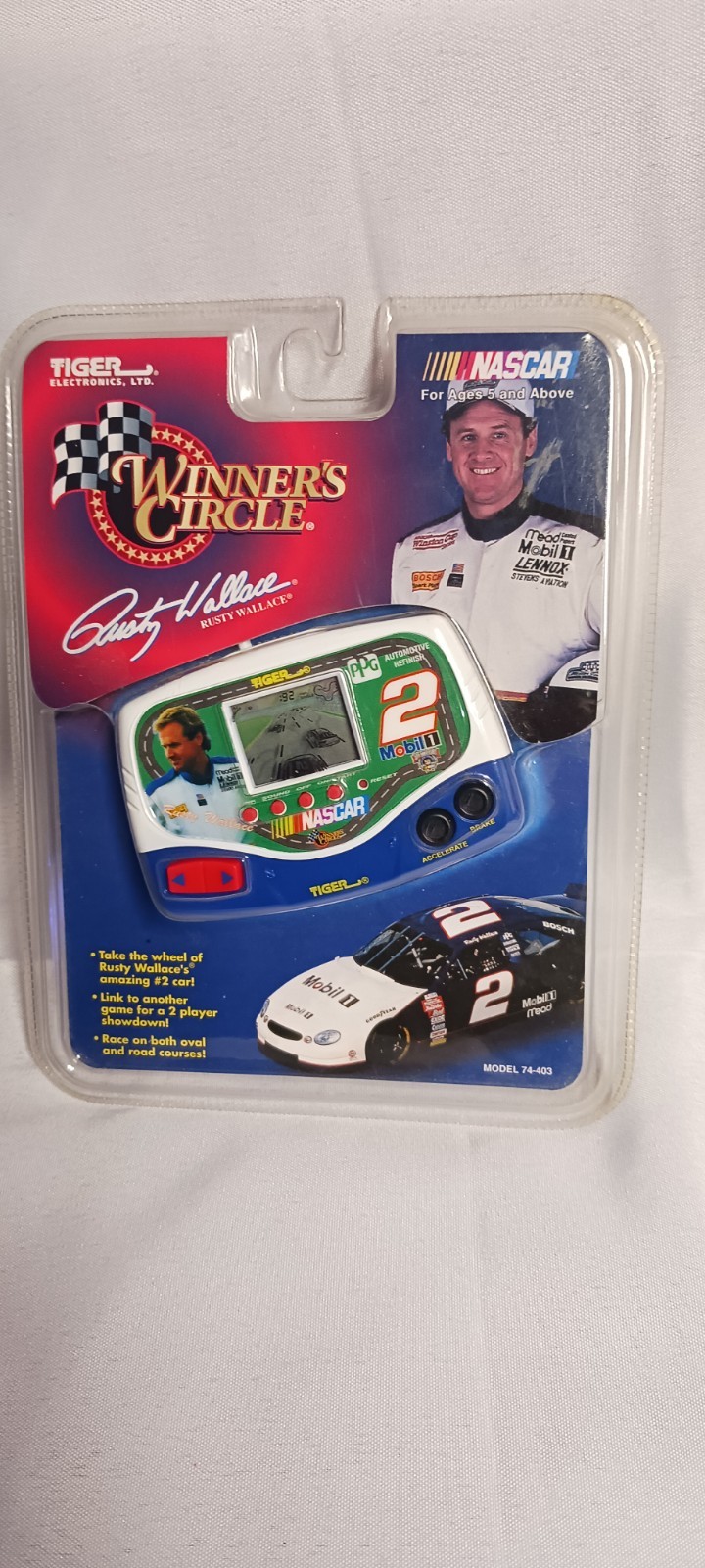 VINTAGE Rusty Wallace Winners Circle Electronic Handheld NASCAR Game By Tiger
