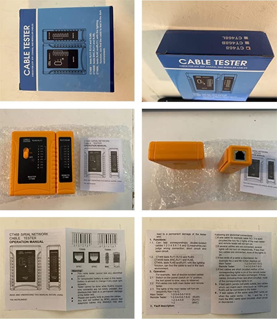 Reliable RJ45 Network Cable Tester - Automatic Circuit Testing with LED Status