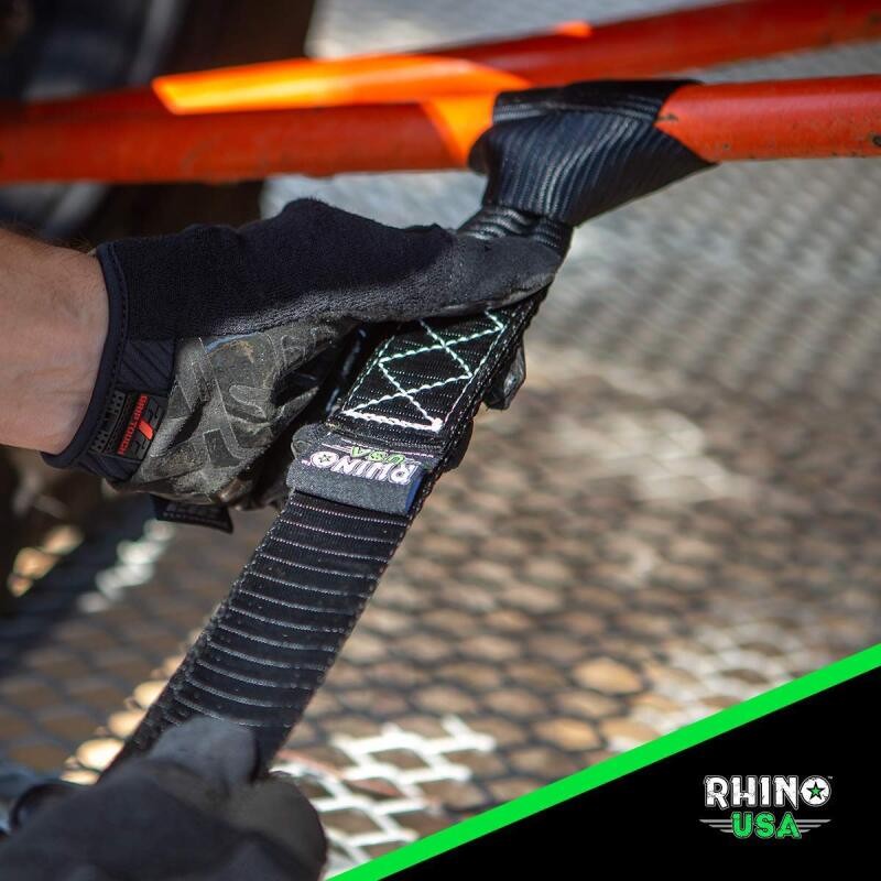 Rhino USA Heavy Duty Ratchet Tie-Downs For 2-Pack (Green) 1.6In X 8Ft