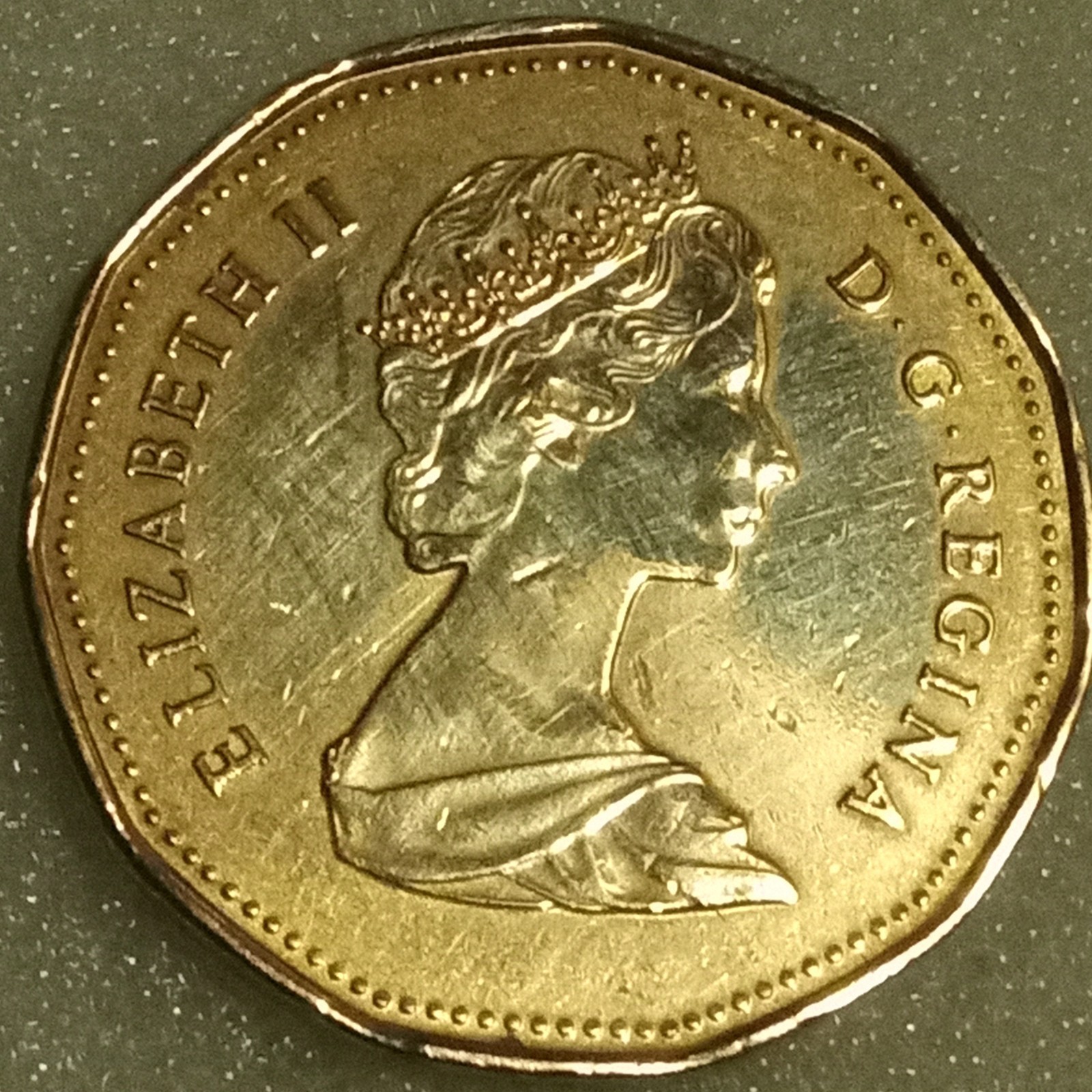 Canada 1988 $1 Loonie Coin Queen Elizabeth II Bronze Nickel