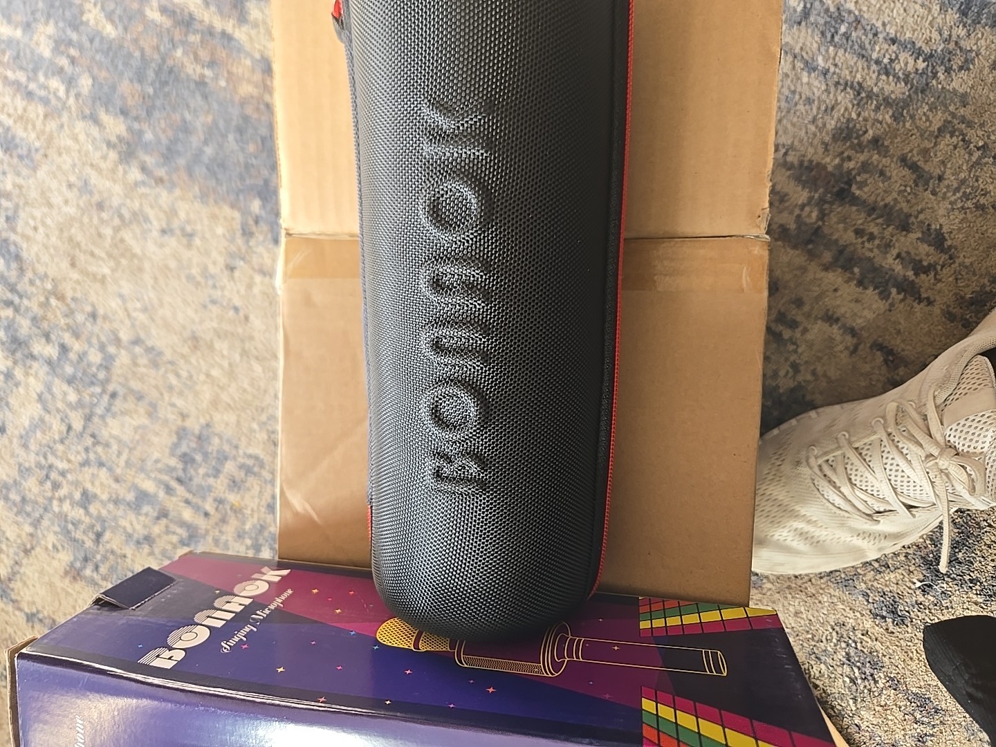 BONAOK Portable Wireless Bluetooth Karaoke Microphone 3-in-1, Black