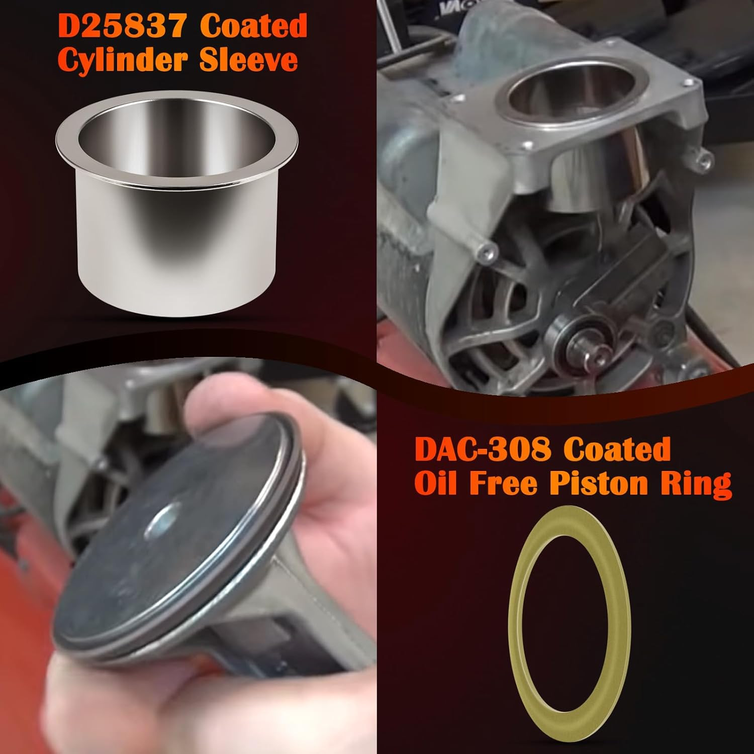 K-0650 Air Compressor Cylinder Sleeve & Compression Ring Replacement Kit Perfect