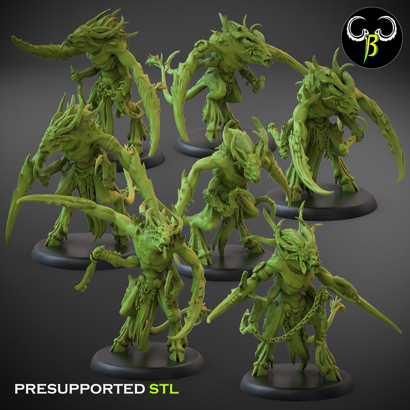 7 Herd Mutants, Fallen Beasts, 3D Printed ClayBeastCreation