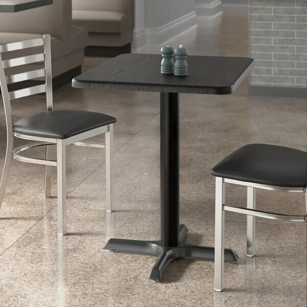 24" x 30" Rectangular Restaurant Table Top with Black Laminate Top Finish