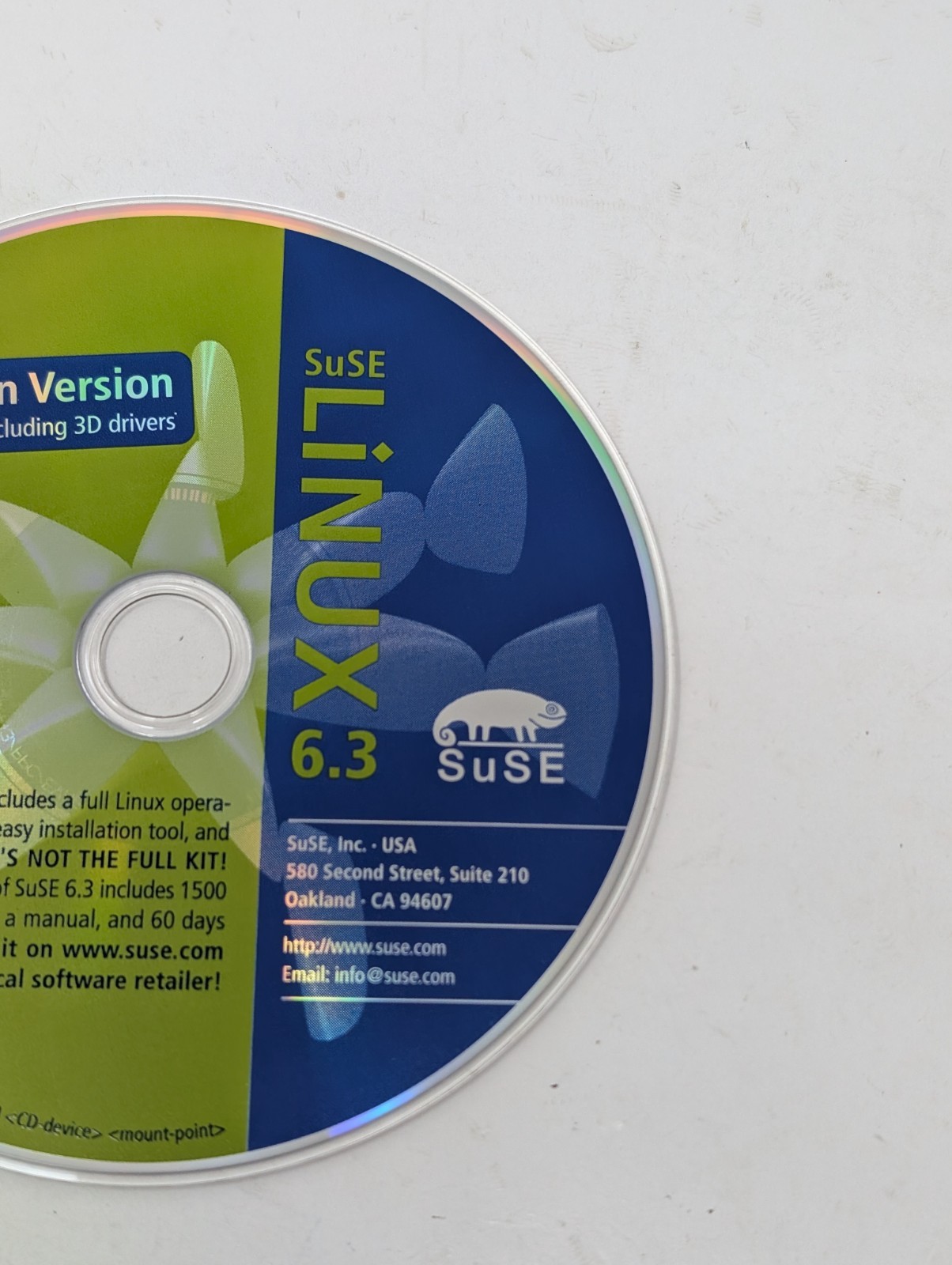 SuSE Linux 6.3 Operating System Evaluation Version Demo CD-ROM Vintage